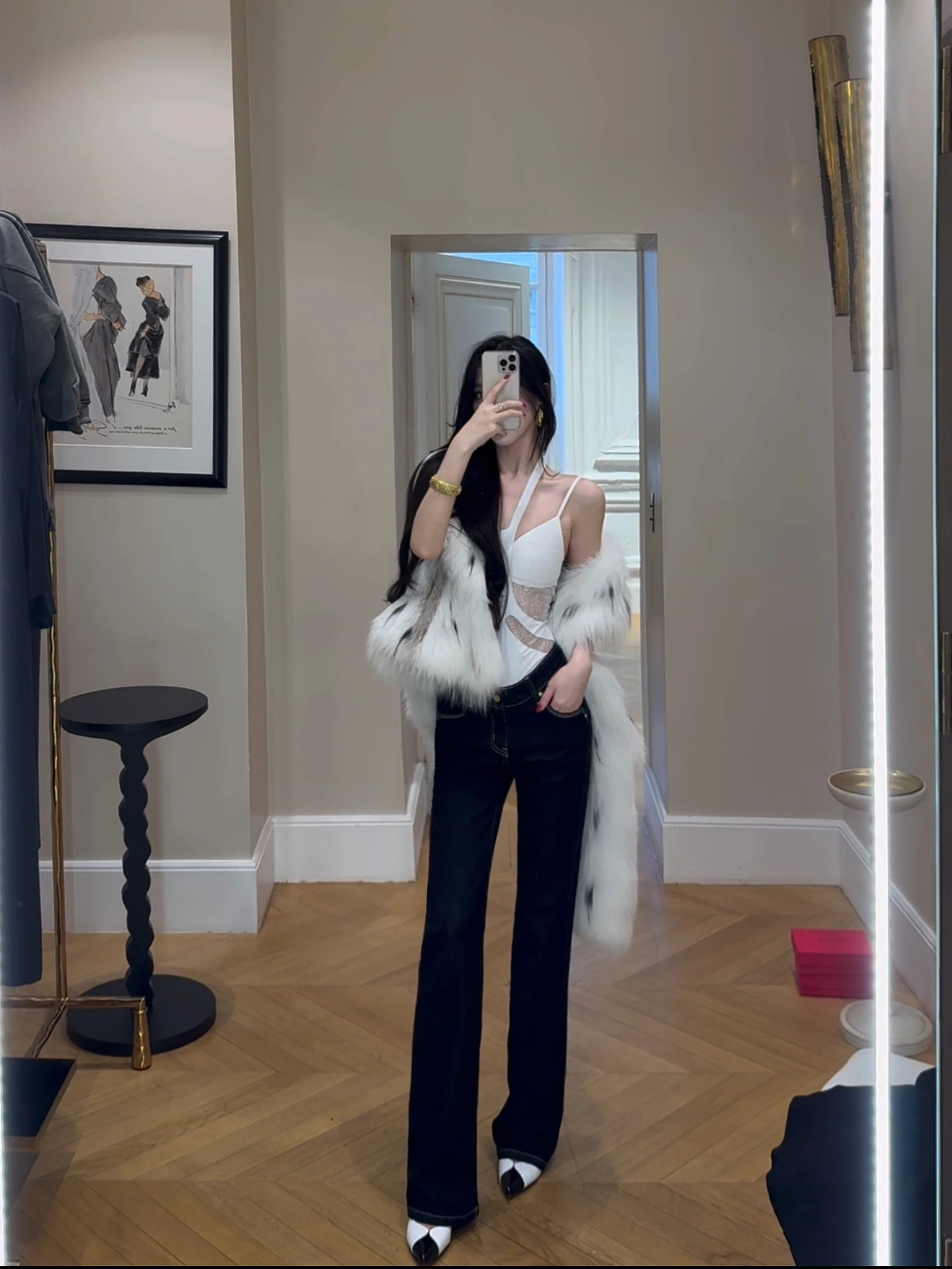 

Woppei Women's Classic Commute Straight Leg Jeans Simple U-aped Opening mid Waist Casual Sle Winter Season Ladies Fit