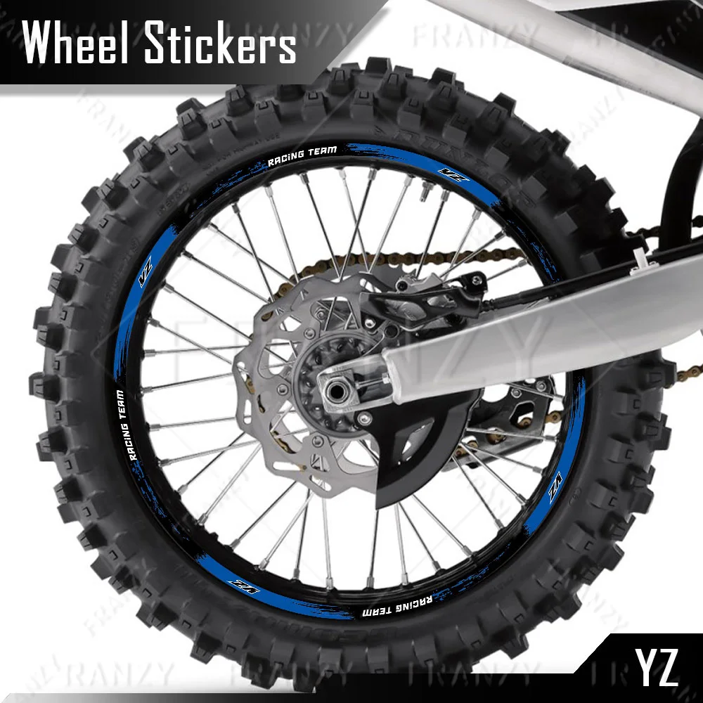 

For YAMAHA YZ 125 125X 250 250X 250F 250FX 450F 450FX Reflective Motorcycle Accessories Wheel Sticker Rim Decals Stripe Tape