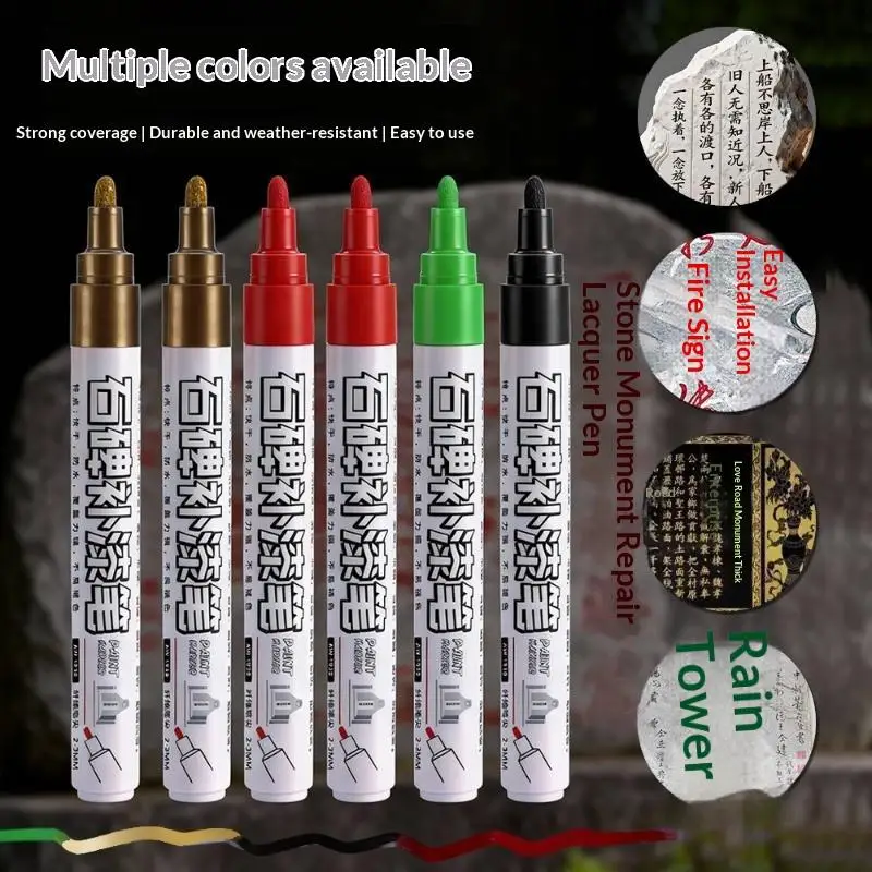 1Pc Tombstone Paint Marker Pen Waterproof Non-fading Monument Paint Pens Fast Dry Inscription Repair Graffiti Marking Pen