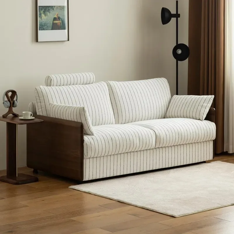 Modern environmentally friendly foldable metal frame sofa bed, suitable for small space bedrooms, living rooms, home