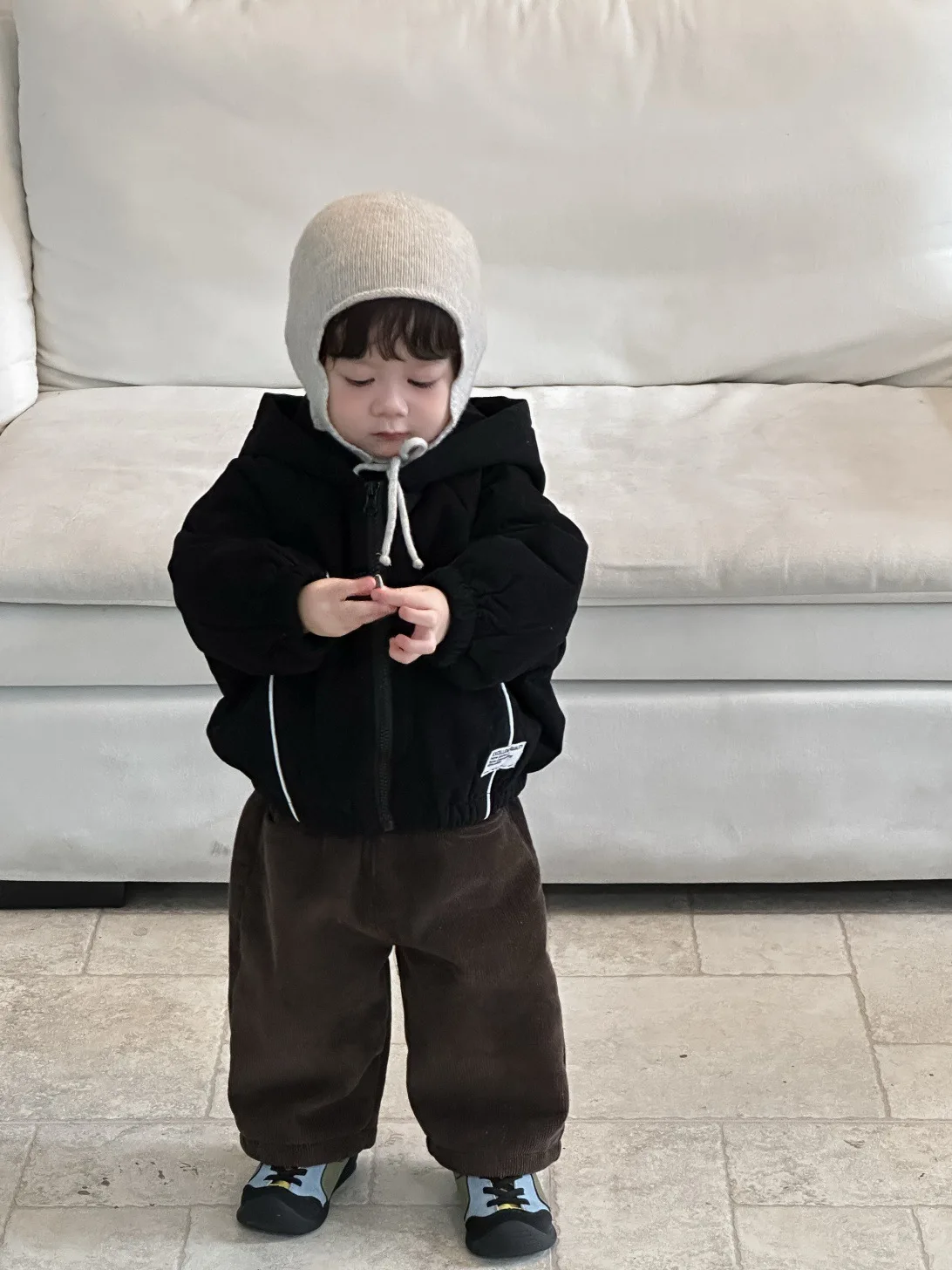 2025 Winter New Children Long Sleeve Hooded Coat Plus Velvet Thick Boys Warm Zipper Coat Solid Girls Casual Jacket Baby Clothes