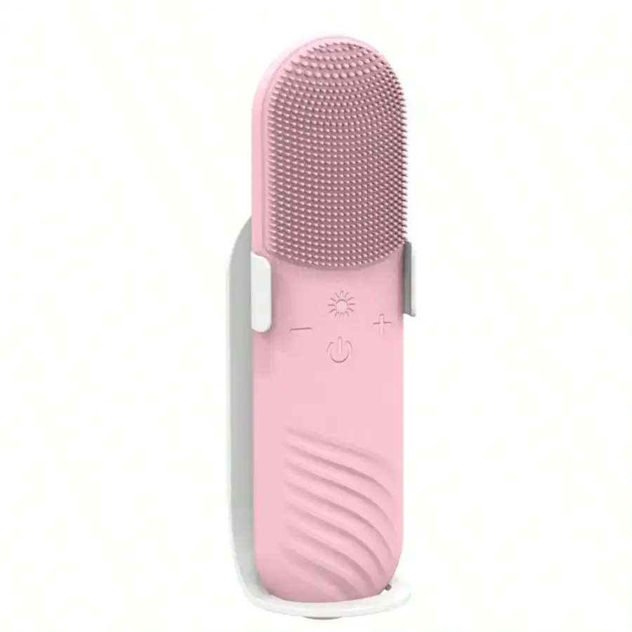 

Electric Silicone Facial Cleansing Device, Personal Care Beauty Instrument With Red And Blue Light 2-In-1, USB Portable Home Device