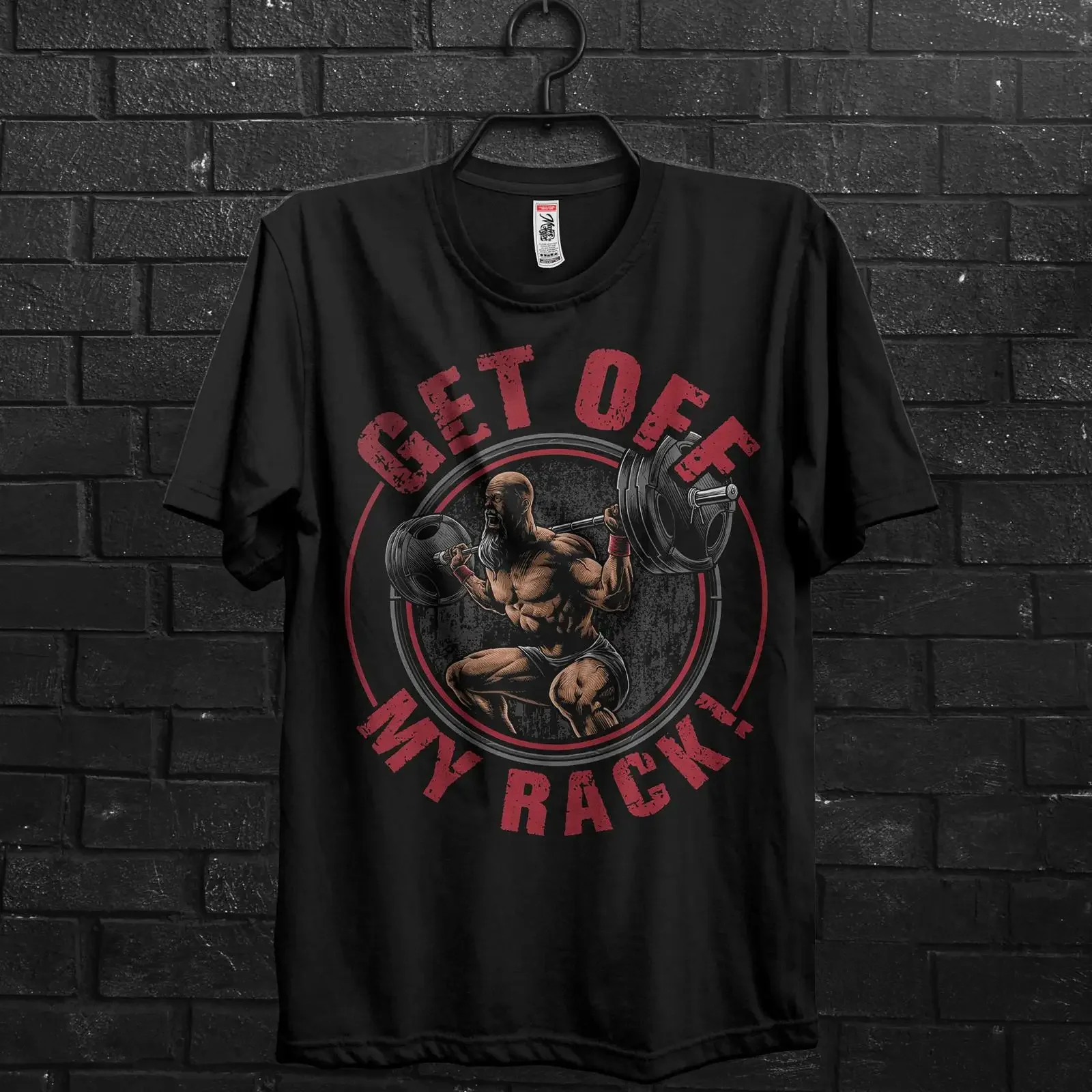 Get Off My Rack Old Man Squat Gym T Shirt Funny Bodybuilder Workout Oversized Pump Cover for Rat vintage Washed fashion Soft