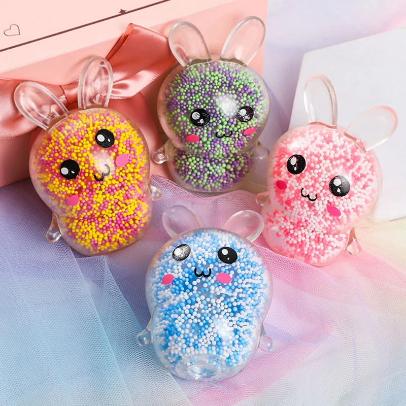 

Luminous Bunny Bear Octopus Ball Decompression Prop Squeeze Fidget For Autism Therapy With Beads Boys Girl Xmas Gift Toy