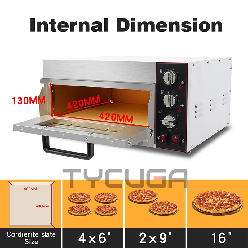 Electric Pizza Oven Single/Double Layer Baker Oven Stainless Steel Baking Machine For Kitchen Can Place 9/12 Inch Baking Tray