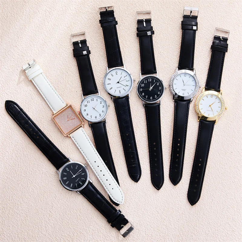 

Rhinestone Women's Watches Simple Casual Quartz Wristwatches Leather Watches Relojes Ladies Clock for Everyday Relogios Feminino