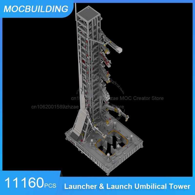 MOC Building Blocks Saturn V MLV-25L Two or Three-Stage Mobile Launcher or Launch Umbilical Tower Assemble Bricks Space Toy Gift