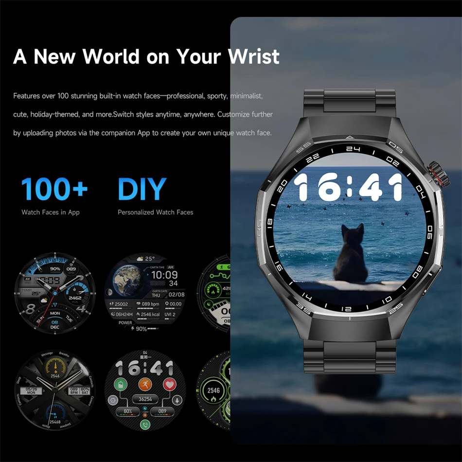 2026 Neue Watch 6 Pro GPS Smartwatch für Herren Sport Fitness AMOLED-Bildschirm Gesundheitsmonitor Bluetooth-Anruf IP68 Wasserdichte Smartwatch – Detail 5