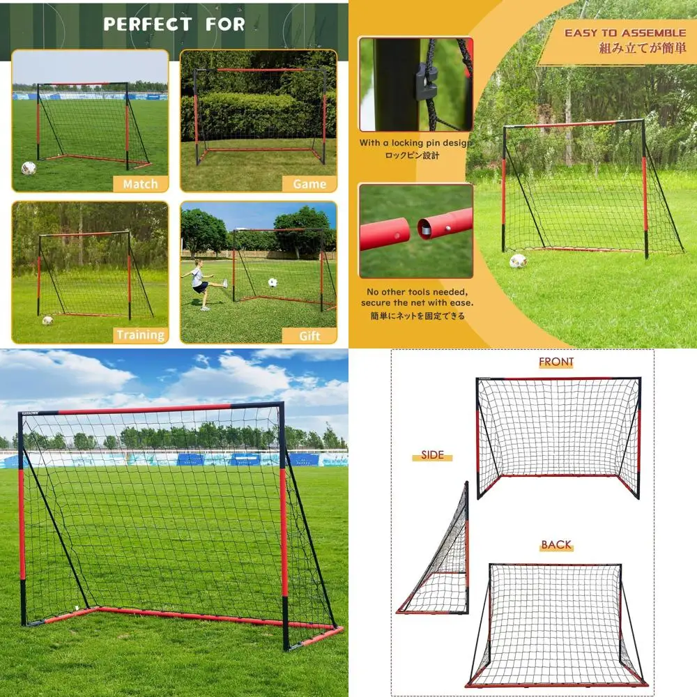 

Всепогодные стальные футбольные ворота с быстрой сборкой для тренировок и игр на заднем дворе, подходят для использования в помещении и на улице