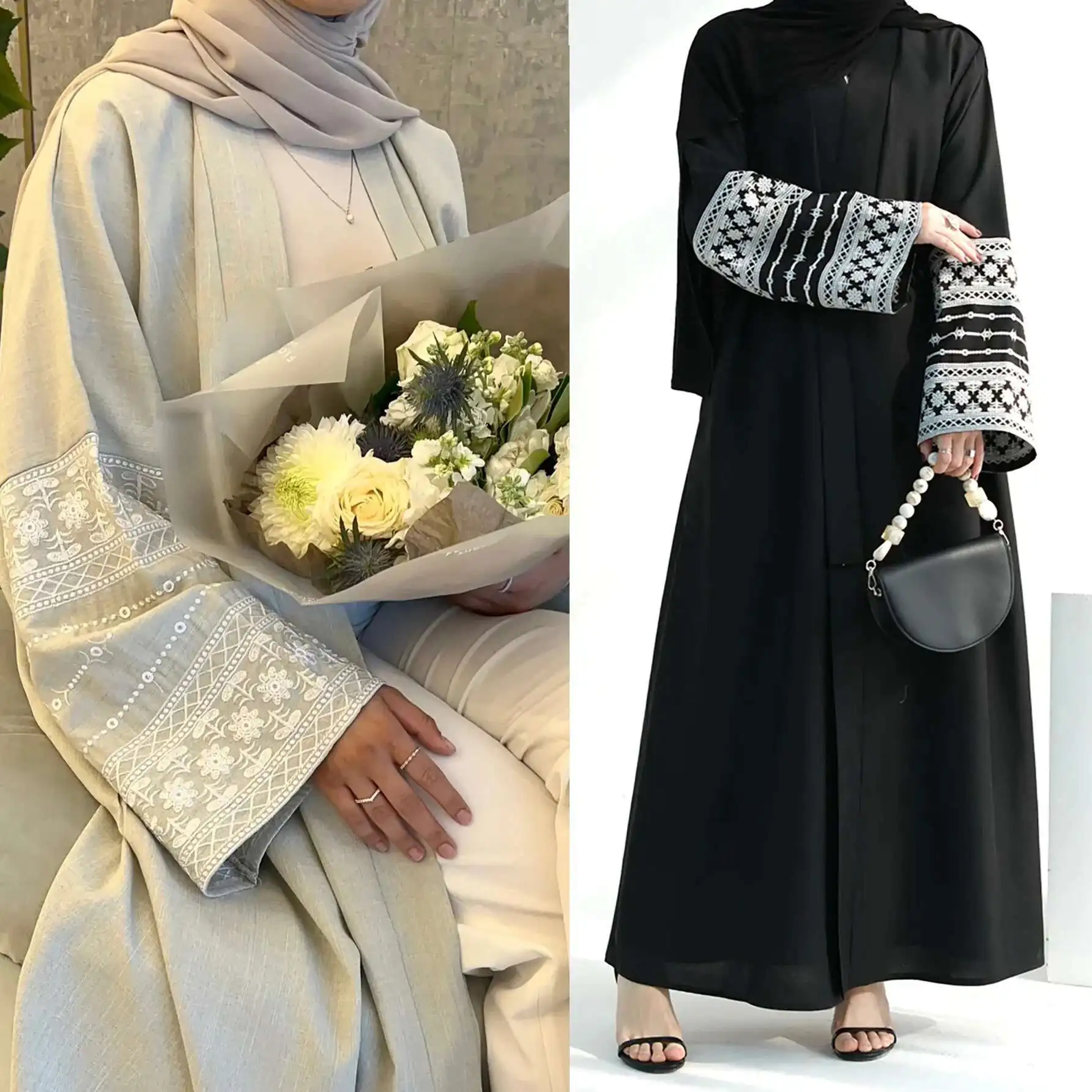 

2211 Dubai Türkiye Dubai Embroidery Elegant Cardigan Robe Abaya Women's Dress Robe Abaya Ramadan Dubai Luxury Islam Elegant