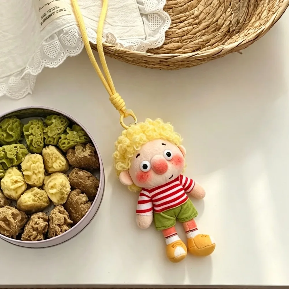 Ugly‑Cute Freckled Boy Plush Keychain, Bean Bag Stuffed Doll, Funny Healing Bag Backpack Charm Pendant for Gift
