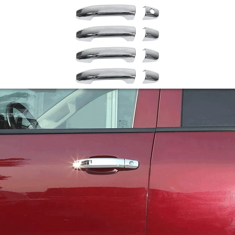 Outer Door Handle Covers Exterior Accessories For Chevy Silverado GMC Sierra 2014-2020 ,ABS Silver