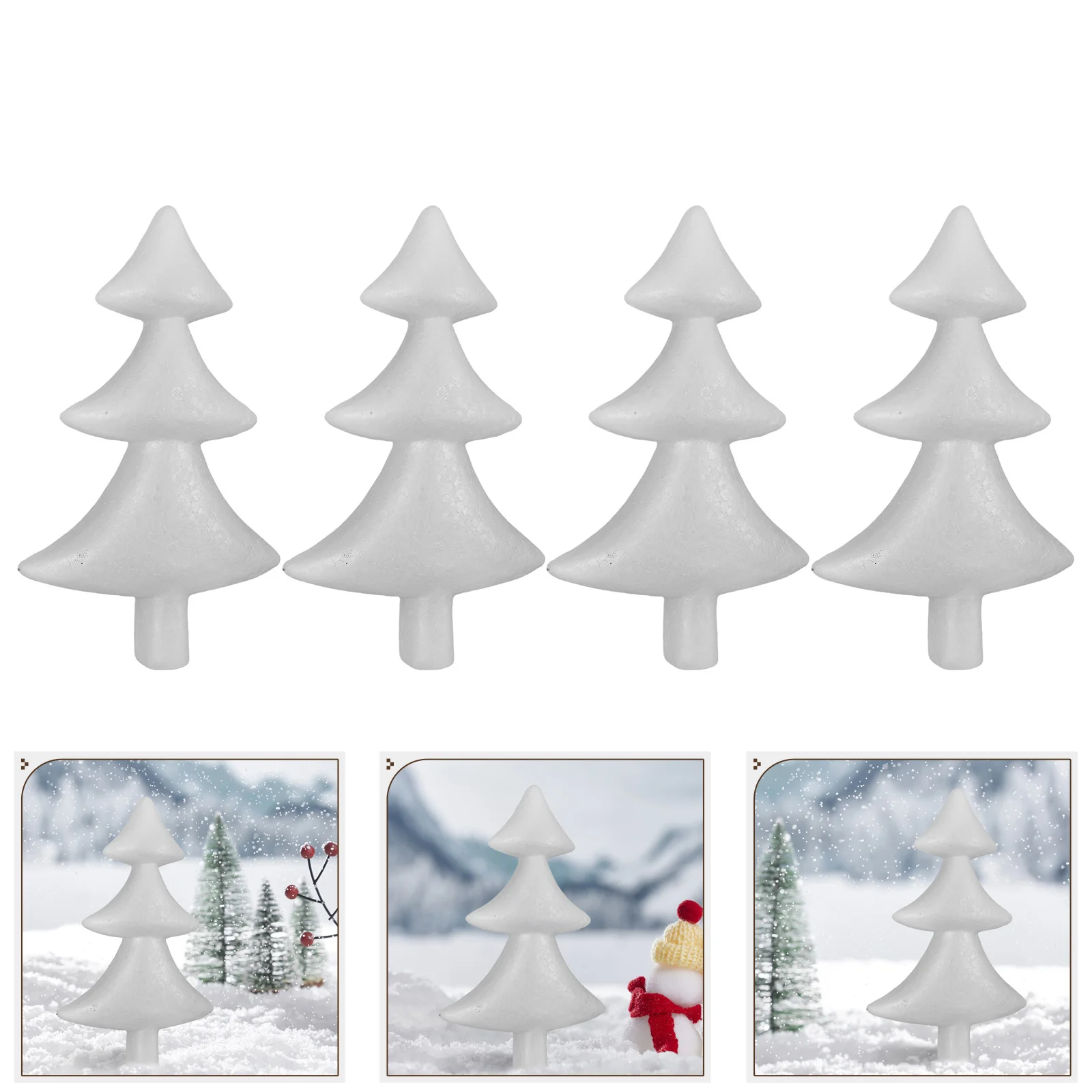 

8Pcs Foam Christmas Trees 27cm Half Tree Design DIY Painting Craft Material Snow Scene for Home Office Store Decor