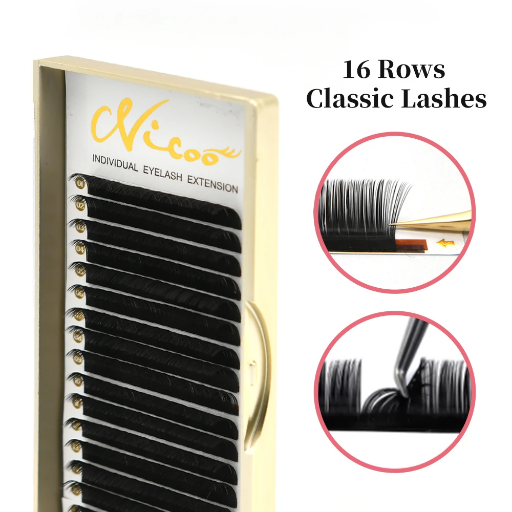 

16 Rows Individual Lashes Eeyelash Extension Faux Natural Soft False Eyelashes Russian Strip Lashes Classic Eyelash Extension