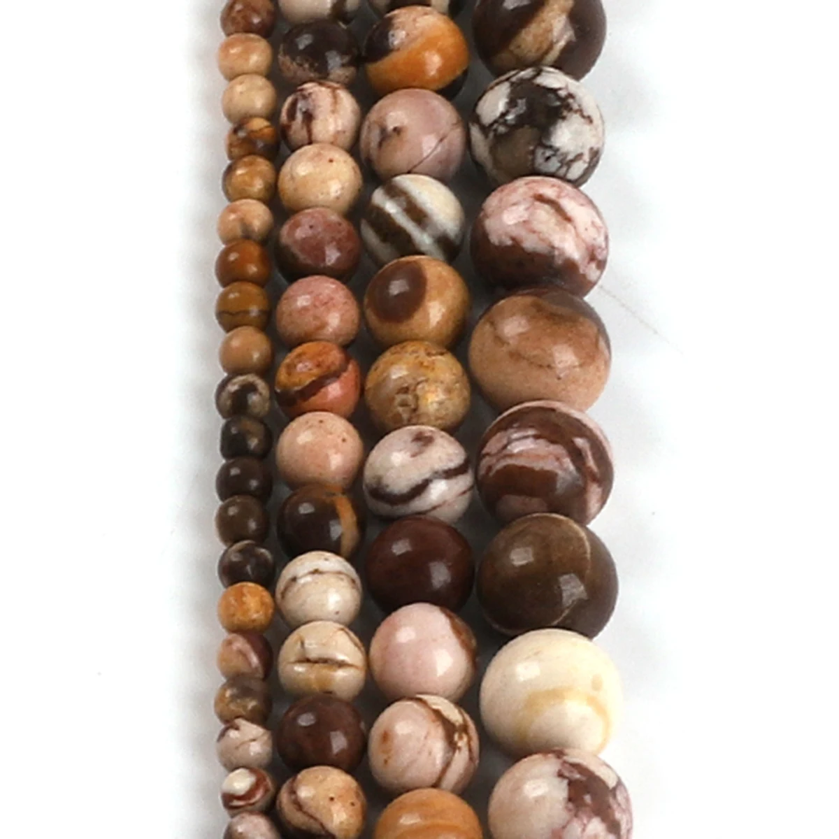 Australische Zebra-Steinperlen, braune Streifen, lose runde Natursteinperlen für DIY-Mode-Armband-Halsketten-Accessoires – Detail 2