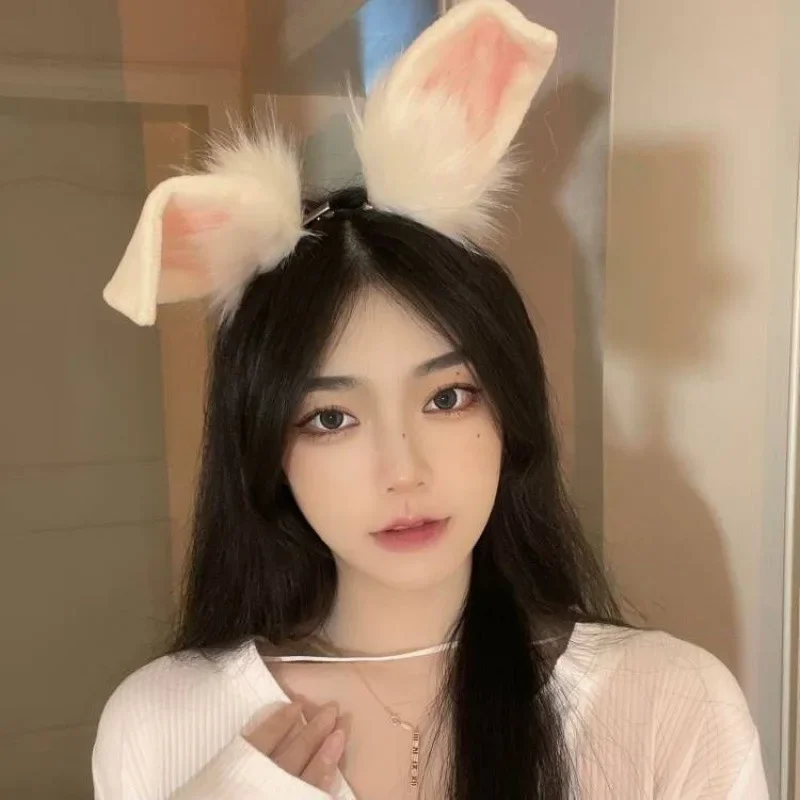 Orecchie di coniglio Fascia per capelli Copricapo Peluche Accessori per capelli carini Fascia per prestazioni per bambini adulti Simulazione sexy Cos Copricapo