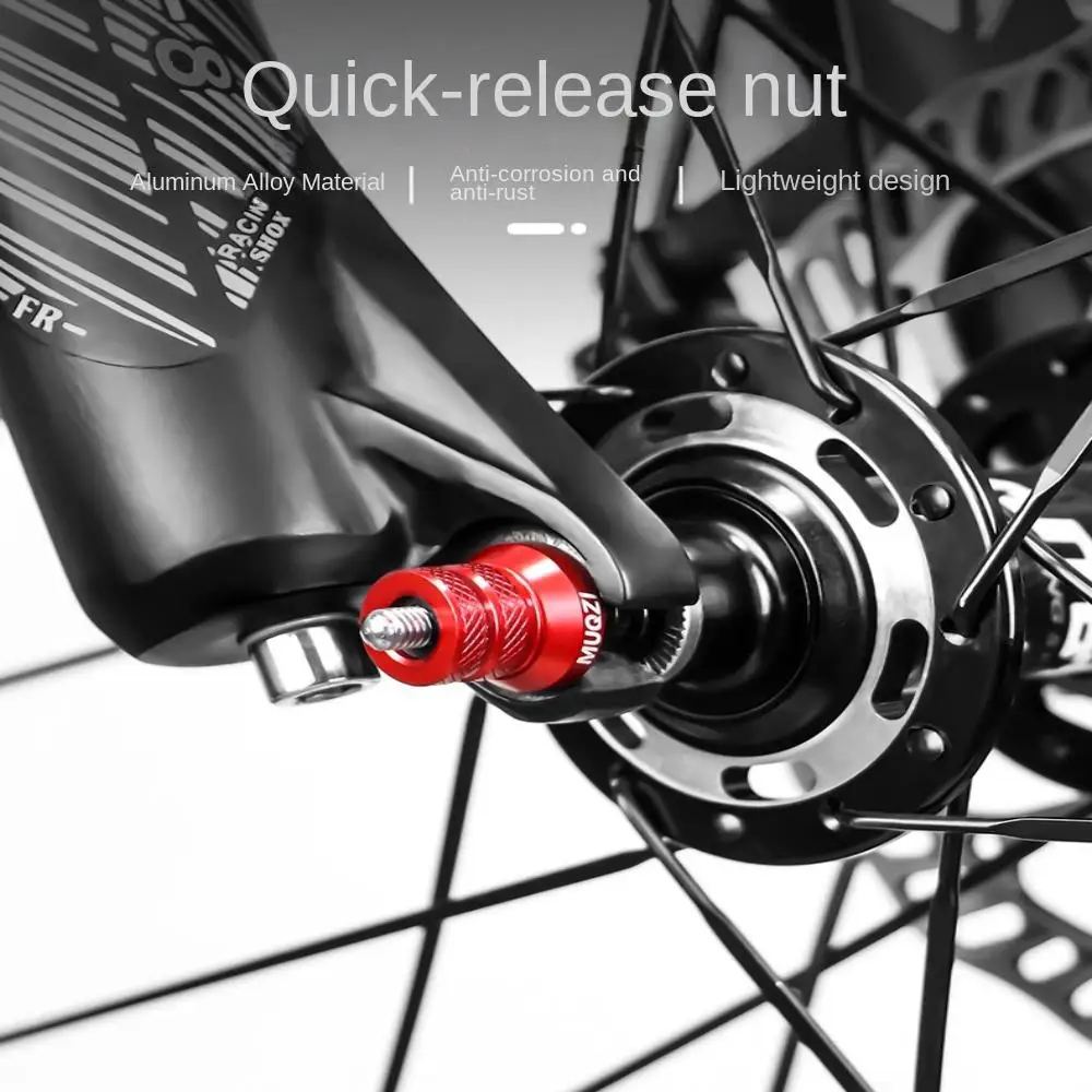 1 Pair Aluminium Alloy Bike Hub Nut High Strength Anti Slip Design Bicycle Axle Nut Brilliant in Color Rust Prevention