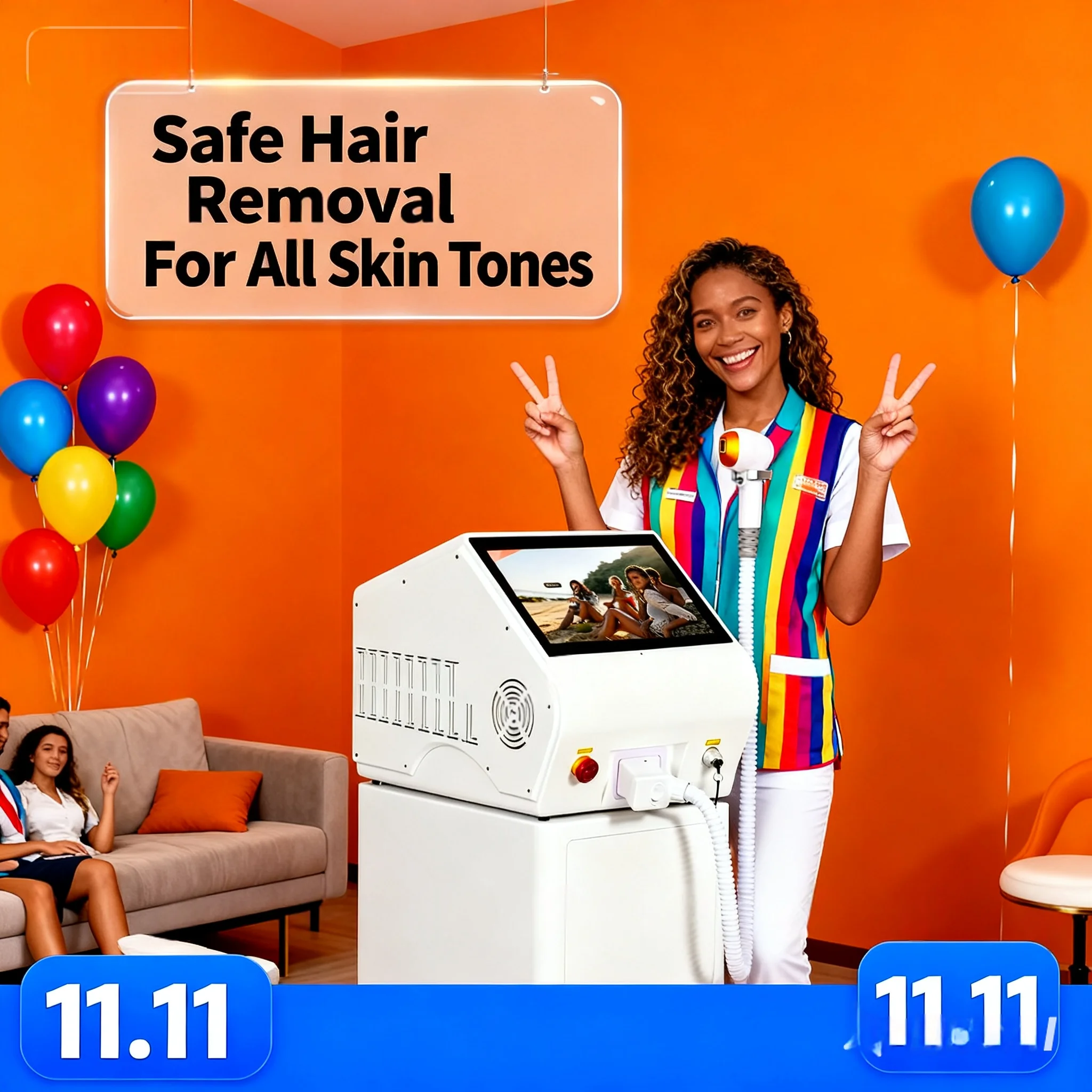 

Профессиональное устройство для удаления волос двойного назначения для салона дома, 808/755/1064 нм, три длины волны, диодный лазер, зона бикини, постоянное