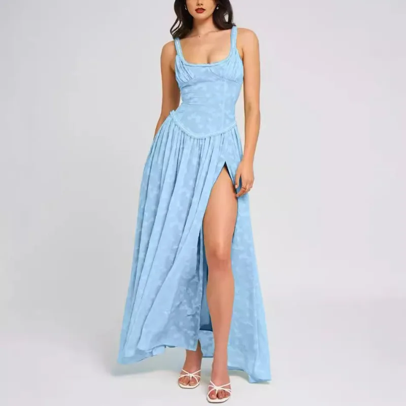 2025 sexy feminino perspectiva chiffon vestido elegante y2k chique cinta u pescoço sem mangas sem costas espartilho vestido de festa verão boho vestido