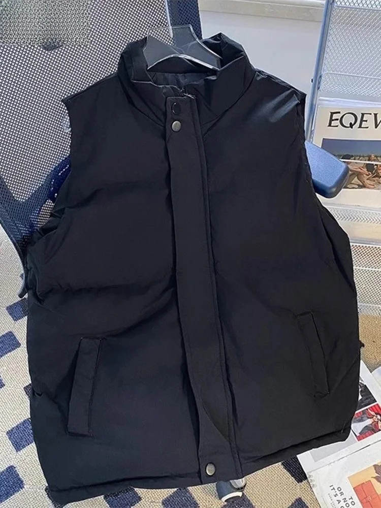 

Bla American Sle down Jaet Vest Men's Thiened Warmth Svel Vest Outerwear for Teenagers Cotton oulder Pad