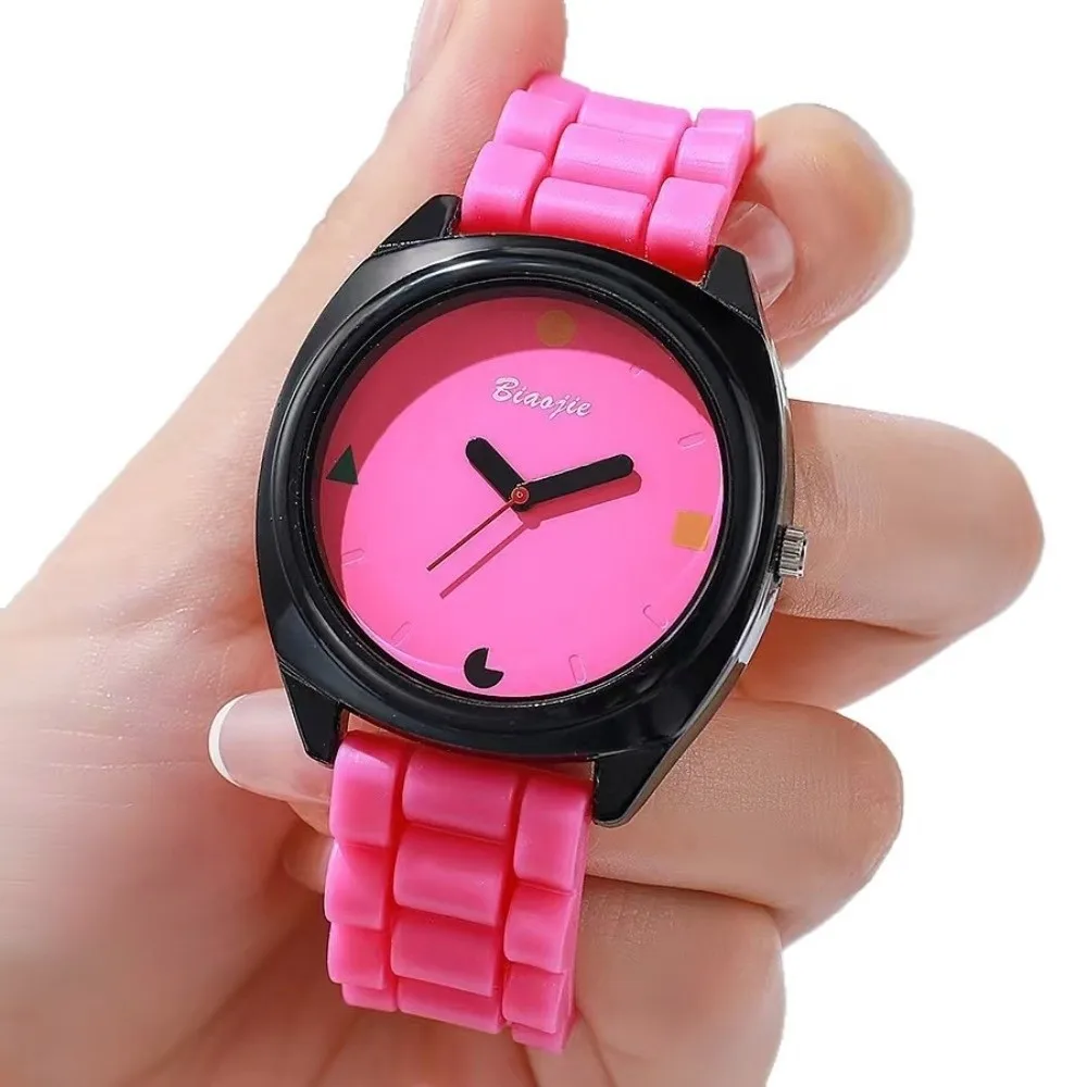 New Silicone Wrist Watches for Women Precise Circular Quartz Watch Lightweight Colorful Students Watch Female Gifts