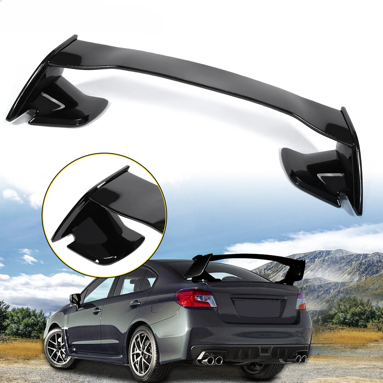 

For Subaru WRX/ WRX STI Sedan 2015-2021 Glossy Black Rear Trunk Spoiler Wing