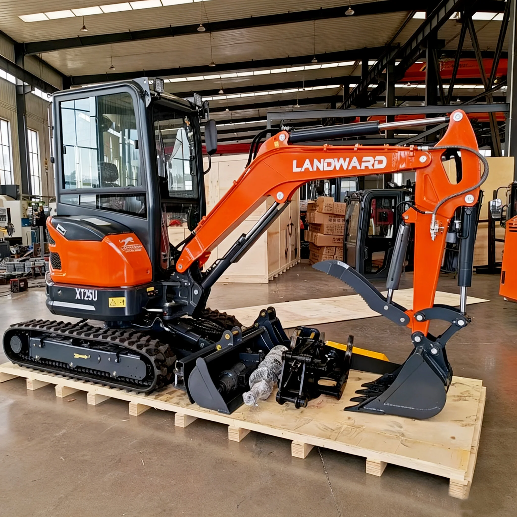 Miniexcavadora de 2,5 toneladas, motor Yanmar Euro 5, excavadora pequeña para el hogar, miniexcavadora sobre orugas multifunción de 1,8 toneladas personalizada