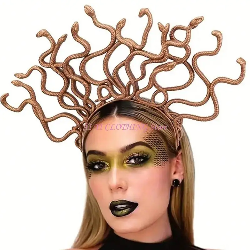 N5KF Head Bopper Snake Headpiece Halloween Cosplay Cosplay Snake for Festival