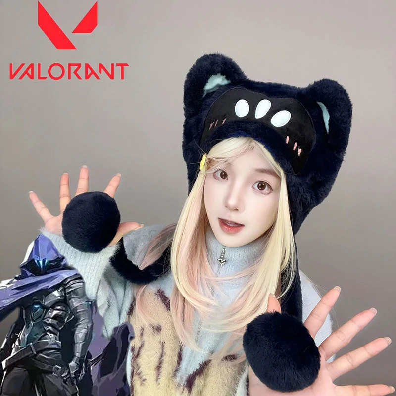 

Шапка для косплея Омена из игры VALORANT, плюшевая, осенне-зимняя, теплая, для катания на лыжах, милый карнавальный костюм