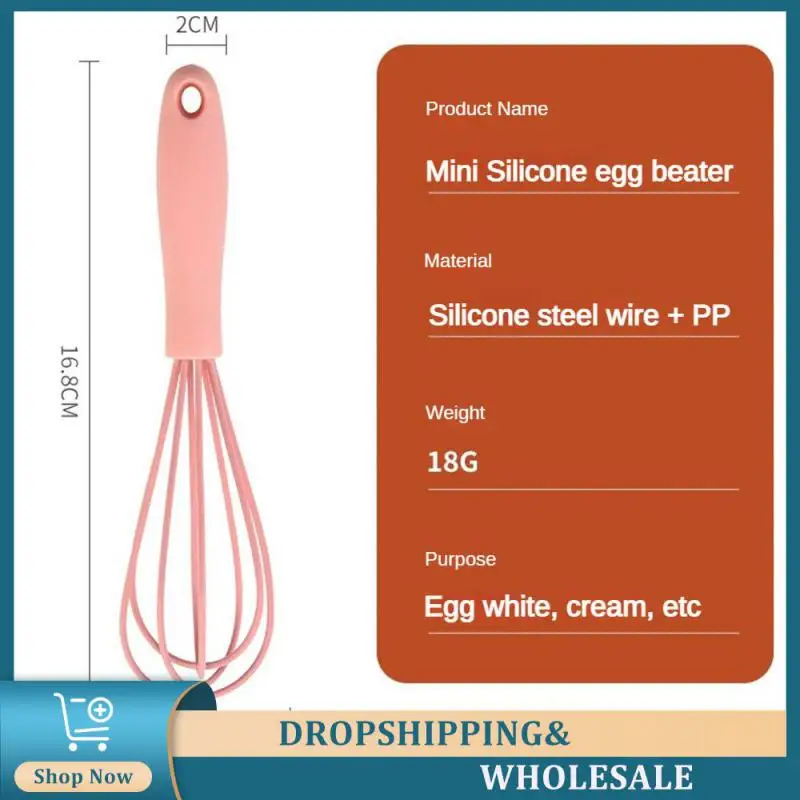 Manual Egg Beater Beautiful Color Stainless Steel Egg Beater Green Houseware Mini Silicone Egg Whisk Easy To Use Whisk Pink