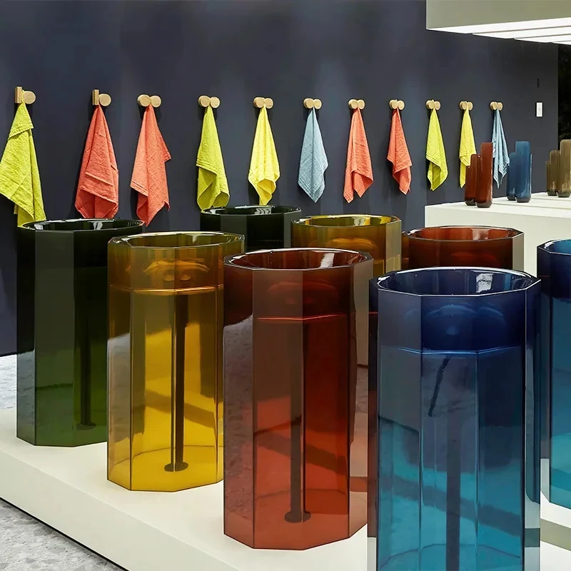 Creative style colored resin material column basin, suitable for simple washbasins in hotels, restaurants, and homestays GN336FF