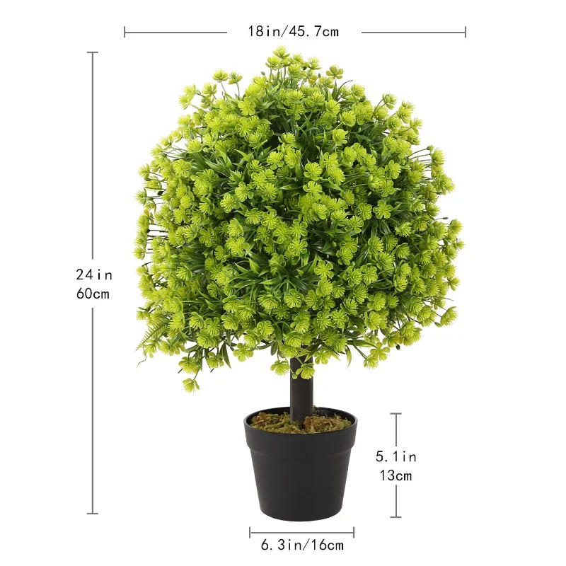 

2pcs Artificial Topiary Ball Trees Outdoor and Indoor Faux Shrubs UV Resistant Lasting Evergreen
