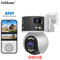 Srihome SH055B 8MP 3 Lens PTZ IP Camera Outdoor 5G WIFI Security Camera Auto Tracking Smart Home CCTV Security Surveillance Cam