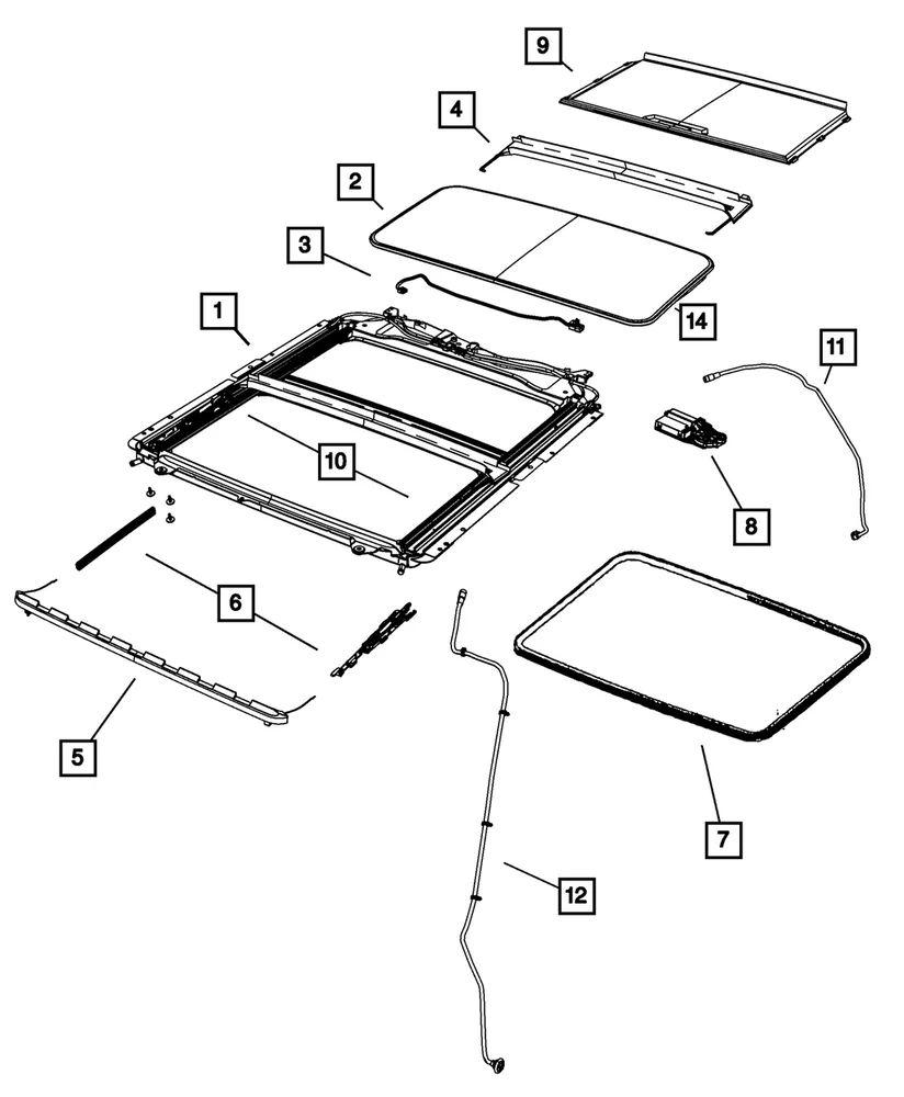 Fit For 2009-2023 1500, 2500, 3500, Laramie, Ram 1500, Ram 2500, Ram 3500 Sunroof Glass Seal 68049128AA