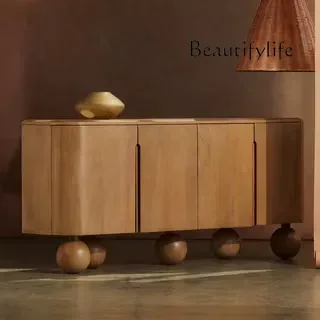 

Medieval solid wood dining side cabinet decorative retro porch cabinet storage cabinet creative modern solid wood