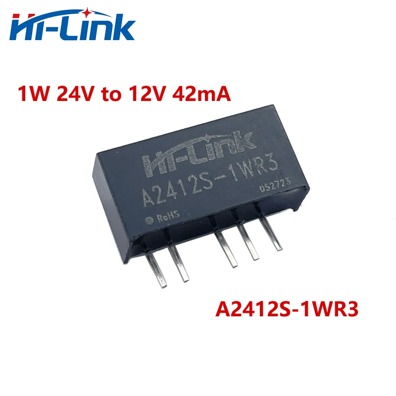 Free Shipping Hi-Link 10pcs Mini A2412S-1WR3 Intelligent Module 1W 24V to 12V 42mA DC DC Power Supply Smart Electronic