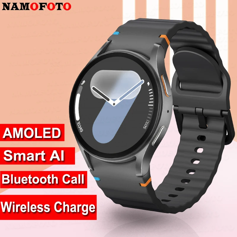 

NAMOFOTO New AI Smartwatch Men Women Fashion Wrist Clock SOS BT Call Wristwatch 1.3'' AMOLED Wireless Charge Sport Smart Watch