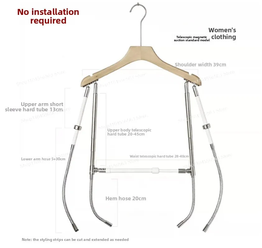 Magnetic Quick‑connect Clothing Shooting Display Stand, Garment Hanger for Still Life & White Background Photography