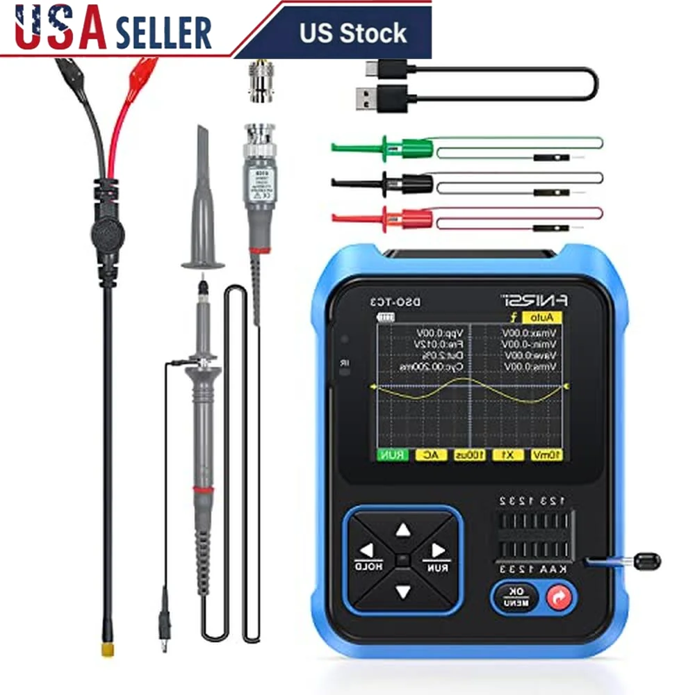 Handheld 3-in-1 Oscilloscope Signal Generator Transistor Tester 500KHz Bandwidth 10MSa/s Sampling DSO-TC3 Transistor Tester with