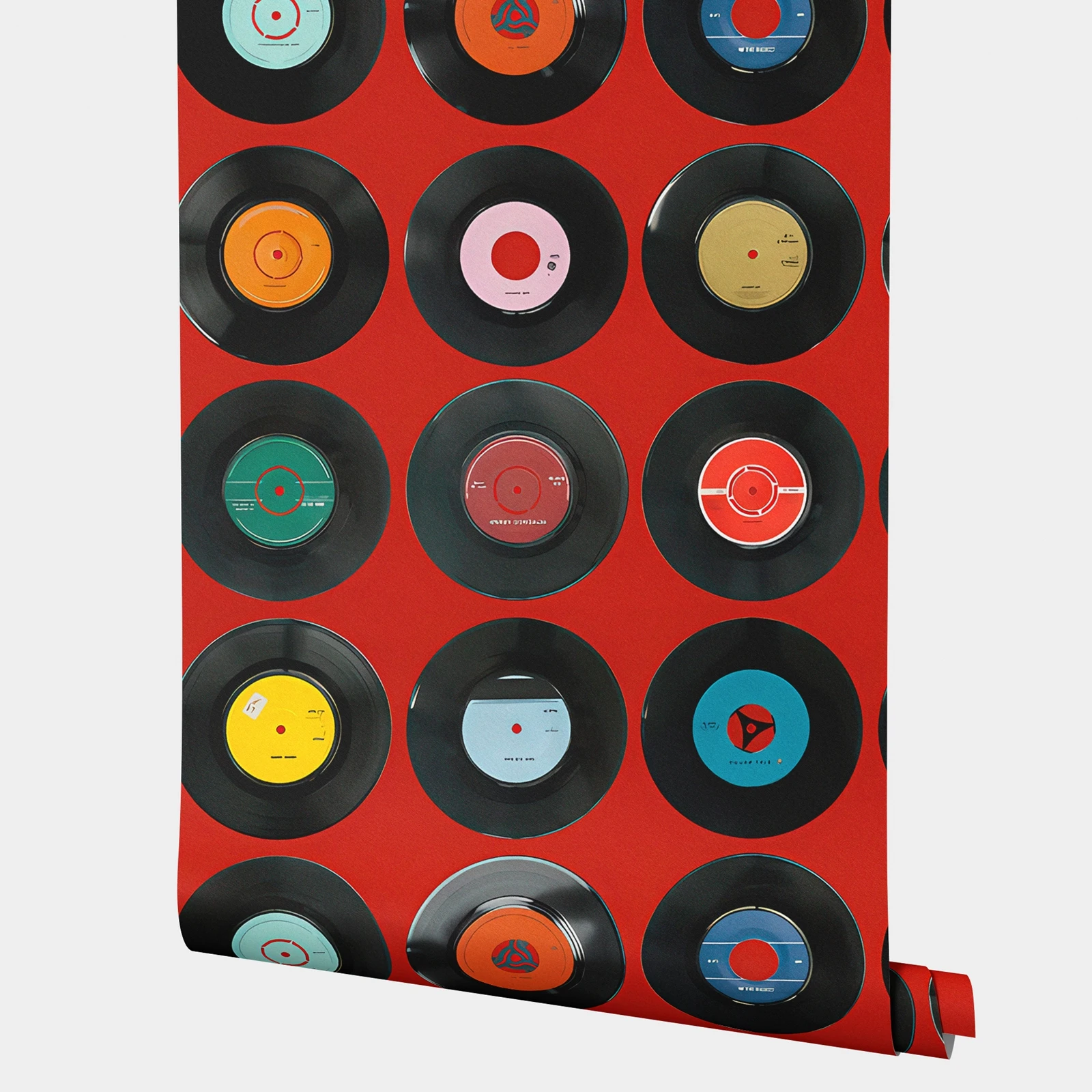 

Наклейки на стену с геометрической музыкальной пластиной, настенная роспись с цветными блоками в стиле ретро, самоклеящиеся обои для комнаты, 50*300 см