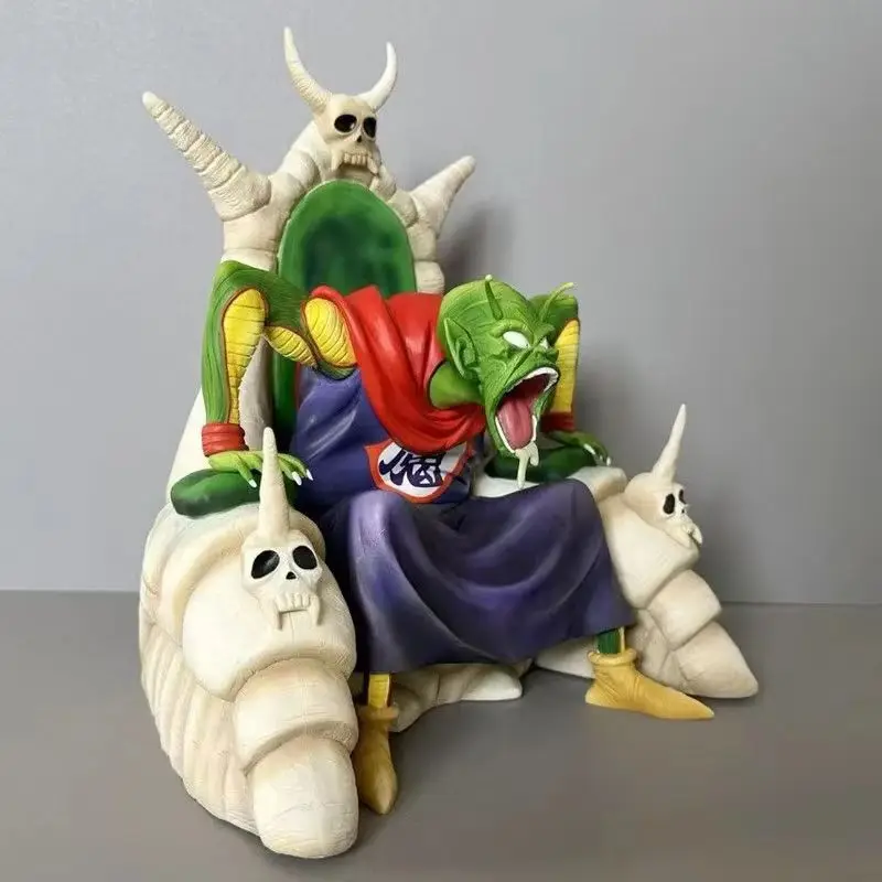 In-Stock King Piccolo Dragon Ball Anime Figure Throne Scene Statue Skull Chair Sitting Pose Desktop Decoration Model Toy