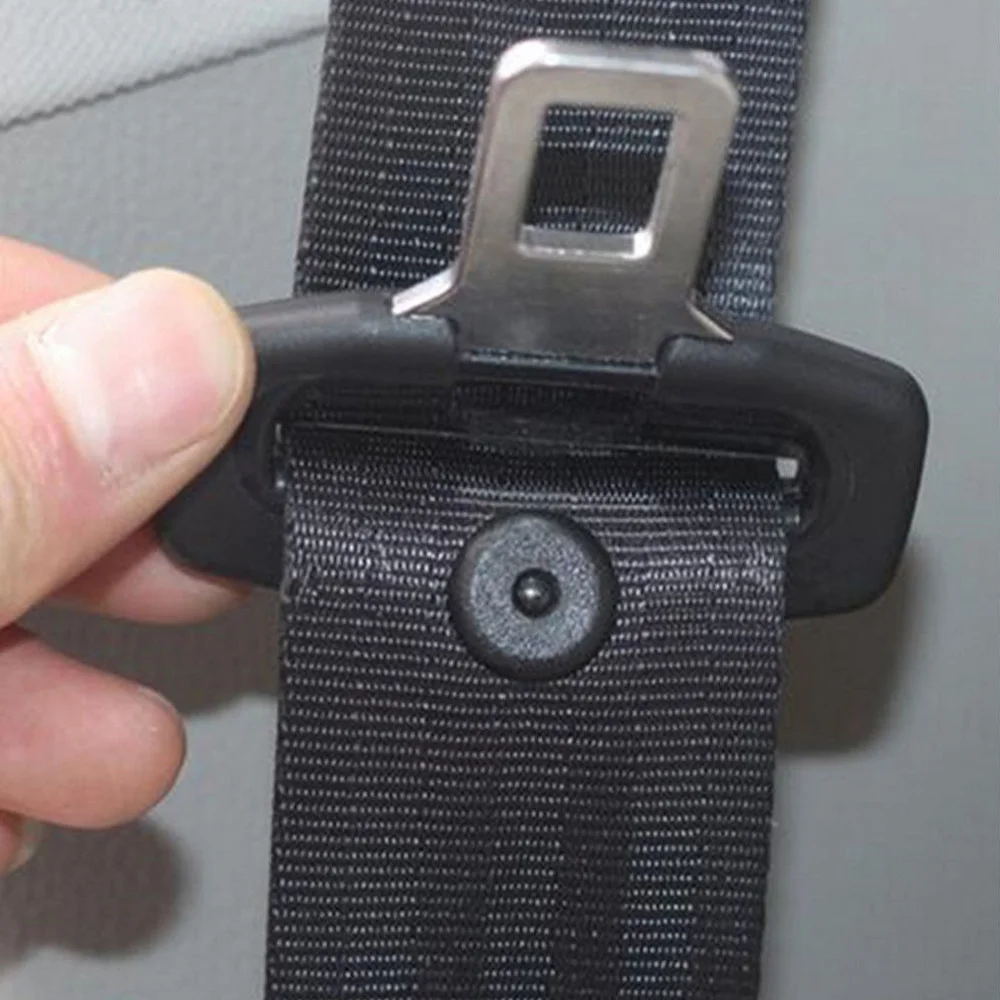 10Pcs Car Parts Black Plastic Car Safety Seat Belt Stopper Spacing Limit Buckle Clip Retainer Seatbelt Stop Button