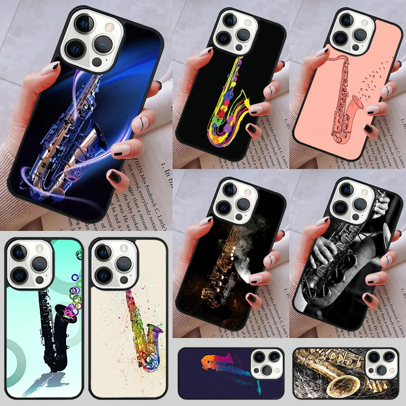 Funda de teléfono de música para saxofón, para iPhone 14, 13, 15, 16 Pro Max, 12, 11 Pro Max, Apple 8 PLUS, 7, 6S