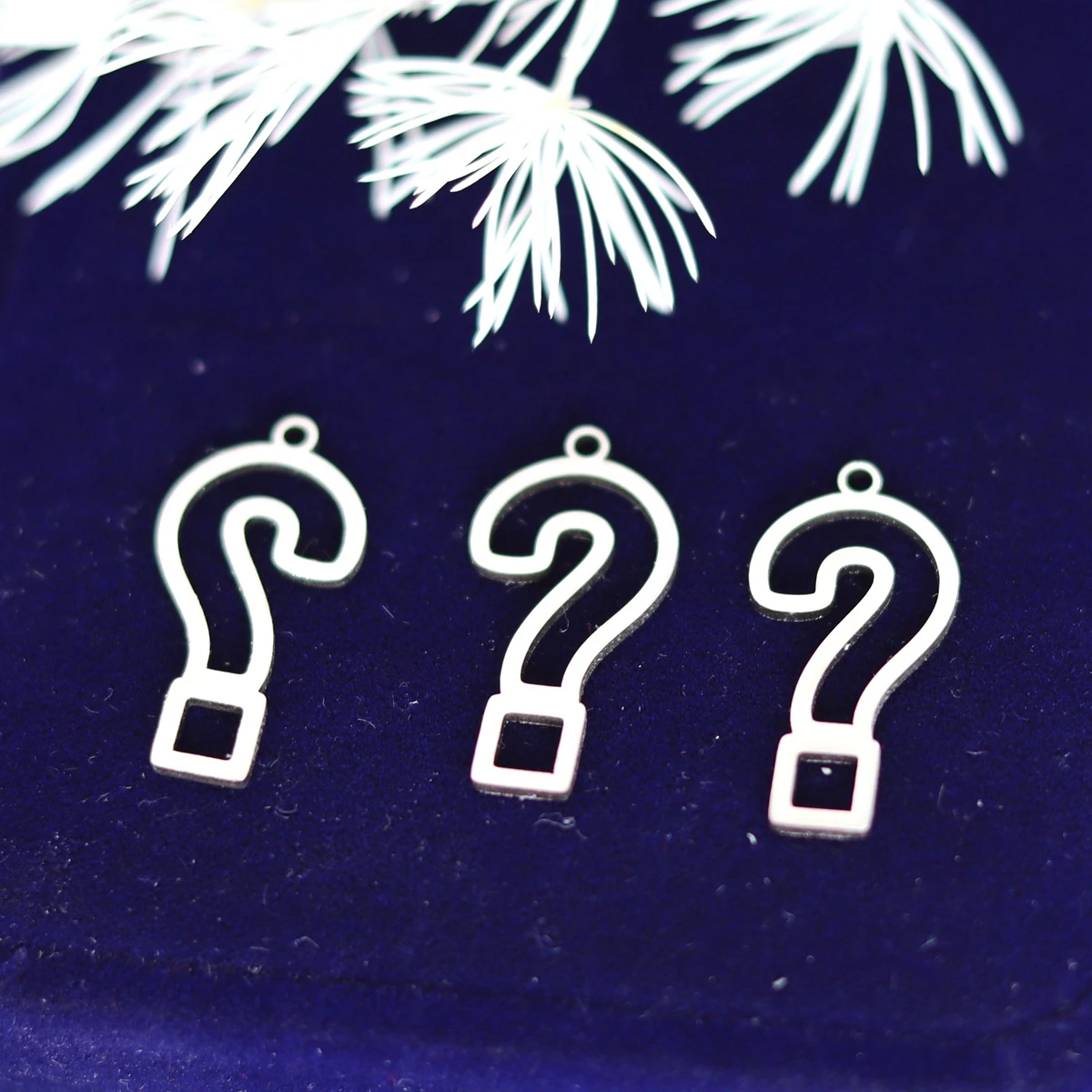 3pcs Wholesale Question Mark Charms For Jewelry Making Stainless Steel Tiny Pendants Accessory DIY Necklace Craft Supplies