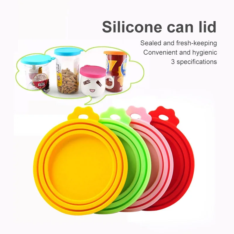 Pet Silicone Canned Lid Sealed Feeders Food Can Lid For Puppy Dog Cat Storage Cap Reusable Cover Lid Health Pet Daily Supplies