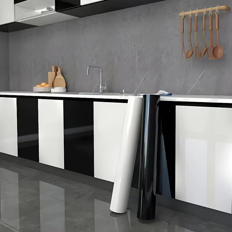 Cabinet Stickers Self-adhesive Waterproof Oil Proof Kitchen Color Change Film Wallpaper Countertop Furniture Renovation Stickers