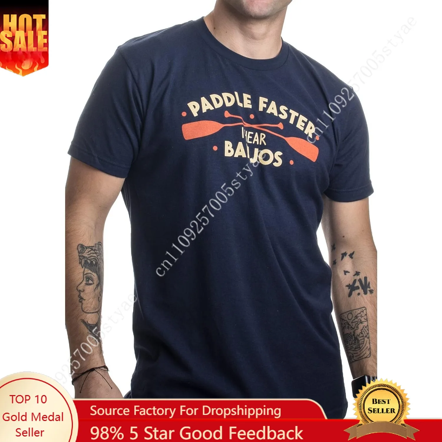 Paddle Faster, I Hear Banjos | Funny Camping, River Rafting Canoe Kayak T-Shirt