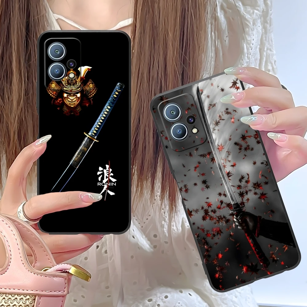 Katana Samurai Ronin Mobile Cell Phone Case for Huawei P60 P50 P40 P30 P20 P10 P9 P8 Pro Lite Plus Black Soft Phone Cover Shell