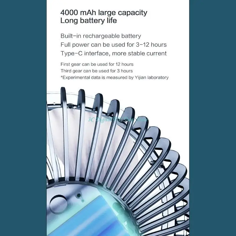 E74D Portable 3 مروحة خيمة سرعة الرياح مع سطوع مصباح LED LED التحكم عن بُعد معلقة مروحة سقف الخطاف لسيارة العربة المنزل