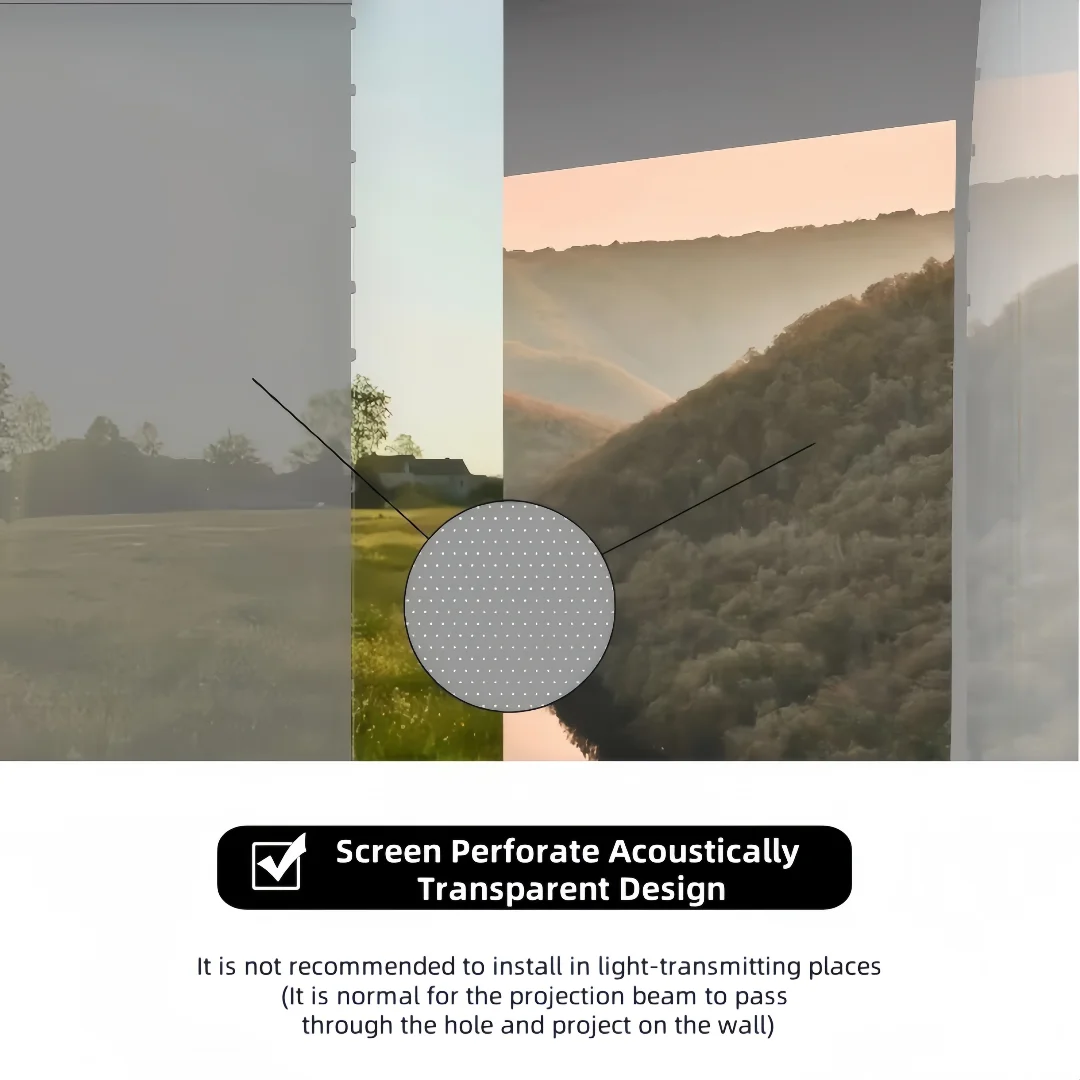 Auto Lift-Up Projection Screen 150'' Anti-Light Perforated Acoustically Transparent  Floor Standing Electric Projector Screens